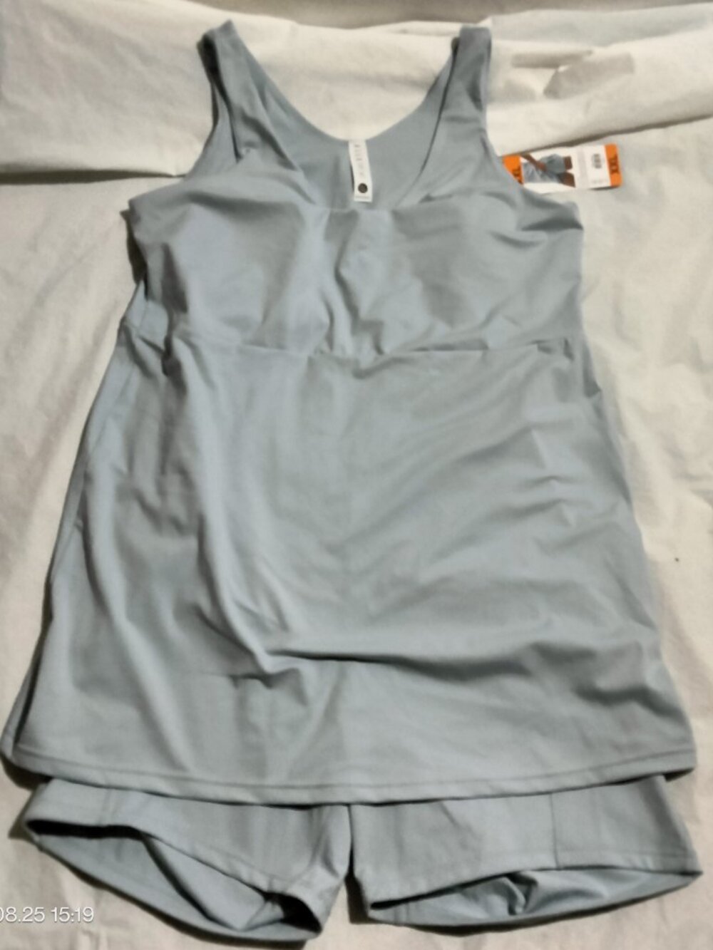 Elle Sport Women’s Active Tank Dress Built In Bra & Shorts Blue XXL
